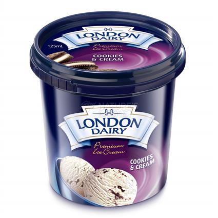 London Dairy Ice Cream Cookies Cream, 125Ml Cup