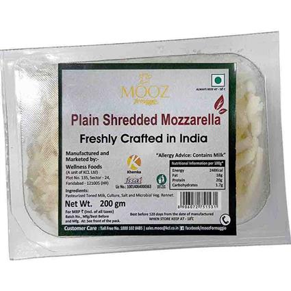 Mooz Shredded Pizza Cheese Mozzarella Cheddar 200G Pack