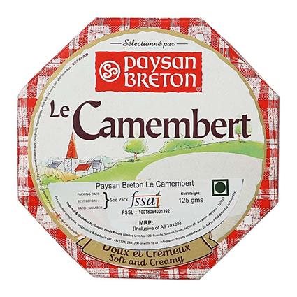 Paysan Breton Camembert  Cheese, 125G Pack