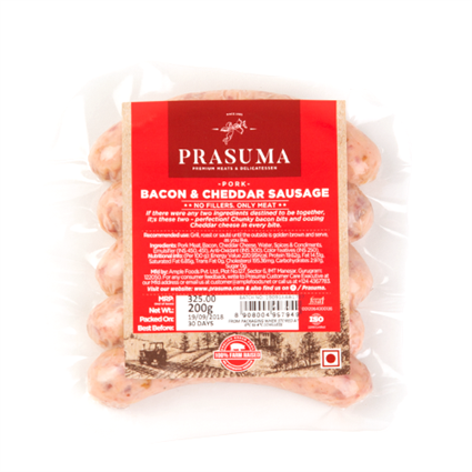 Prasuma Bacon & Cheddar Sausage ,200G