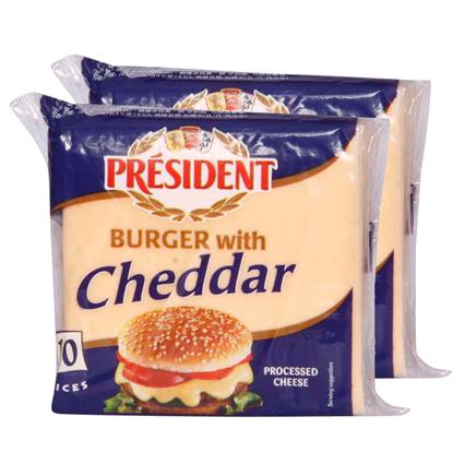 President Burger Cheese Slices Cheddar 200G Pouch
