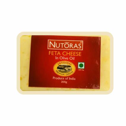 Nutoras Feta Cheese In Olive Oil Block - Made From Cow's Milk, 200 G Pack