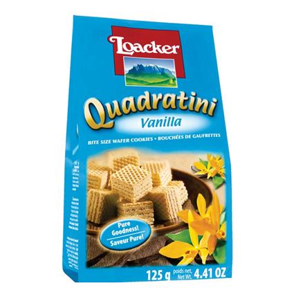 Loacker Quadratini Vanilla Wafer Cookies, 125G