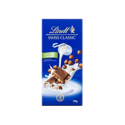 Lindt Swiss Classic Milk Hazelnut Chocolate 100G