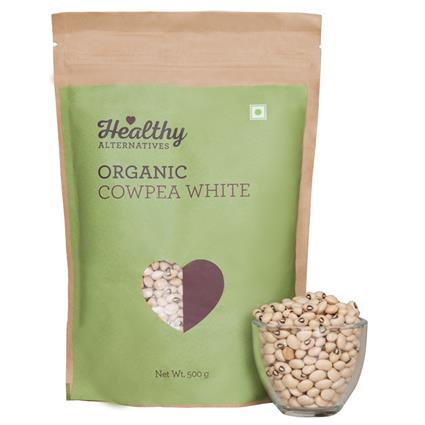 Healthy Alternatives Organic White Cowpeas, 500G Pouch