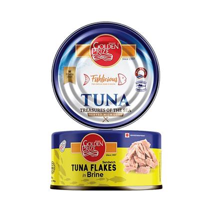 Golden Prize Tuna Flakes In Brine 185G Tin