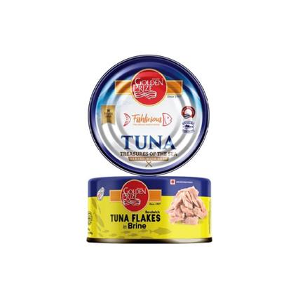 Golden Prize Tuna Flakes In Brine 185G Tin