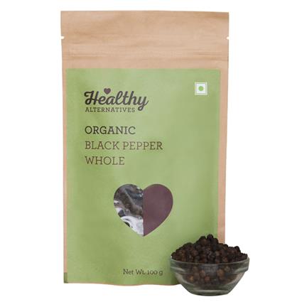 Healthy Alternatives Black Pepper Whole, 100G Pouch