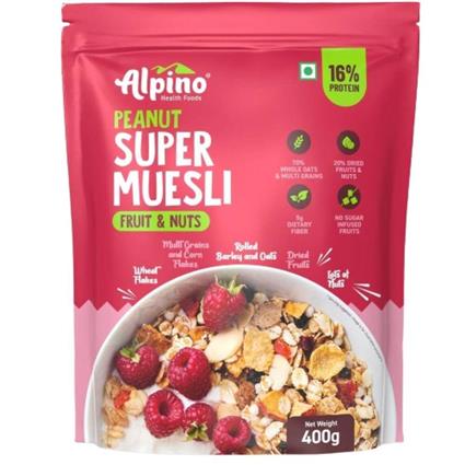 Alpino Super Muesli Crunch Fruit & Nuts 400 Gm