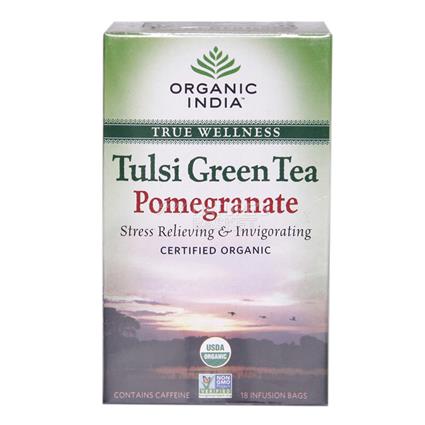 Organic India Pomegranate Green Tea, 25 Tea Bags