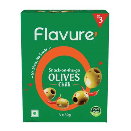 Flavure Snack Olive Chili 3X30g Pouch
