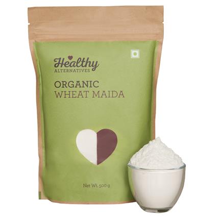 Healthy Alternatives Organic Wheat Maida Flour, 500G Pouch