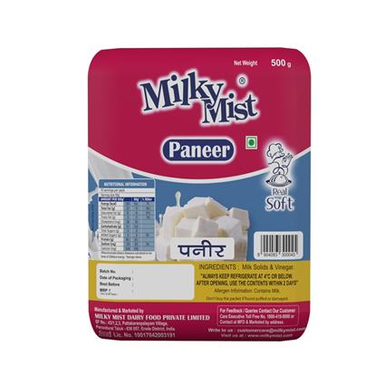 Milky Mist Paneer Premium Fresh 500G Pouch