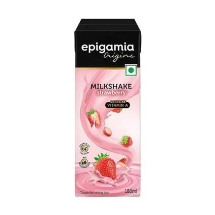 Epigamia Origins Strawberry Milkshake 180Ml Tetra Pack