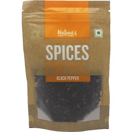 Natures Black Pepper Whole Spice, 50G Pouch