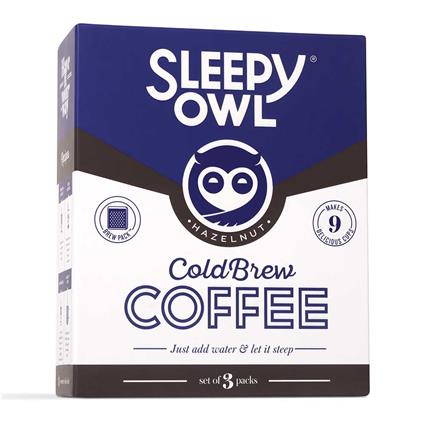 Sleepy Owl Cold Brew Packs Hazelnut Set Of 3