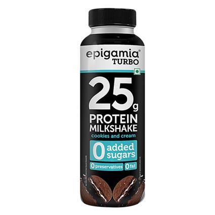 Epigamia Milkshake Cookies And Cream Turbo Protein 250Ml