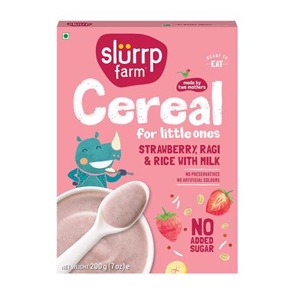 Slurrp Farm Cereal For Little Ones :Ragi, Rice & Strawberry With Milk- 200G