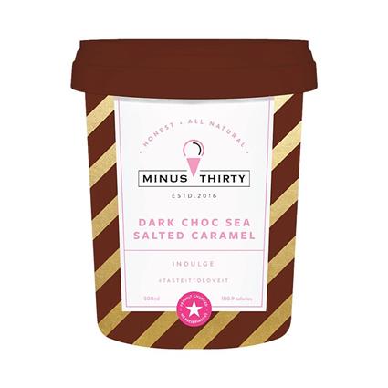 Minus Thirty Ice Cream Dark Choc Sea Salted Caramel Indulge 500Ml