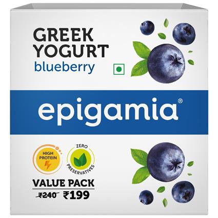 Epigamia Blueberry Greek Yogurt, 85 G Each , Pack Of 4