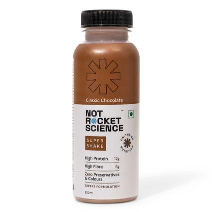Not Rocket Science Classic Chocolate Super Shake - 220 ML | Natural Ingredients | Decadent |