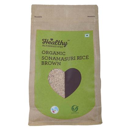 Healthy Alternatives Organic Sona Masuri Rice Brown 1Kg Pouch