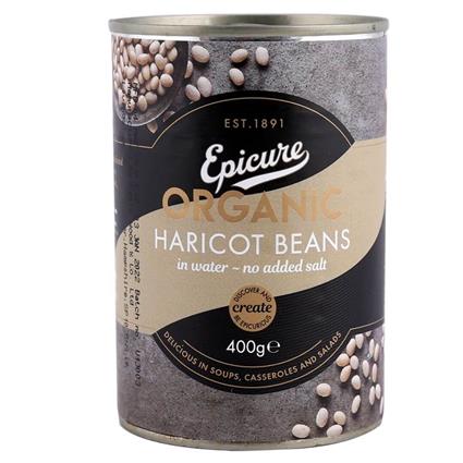 Epicure Organic Haricot Beans In Water 400G Tin