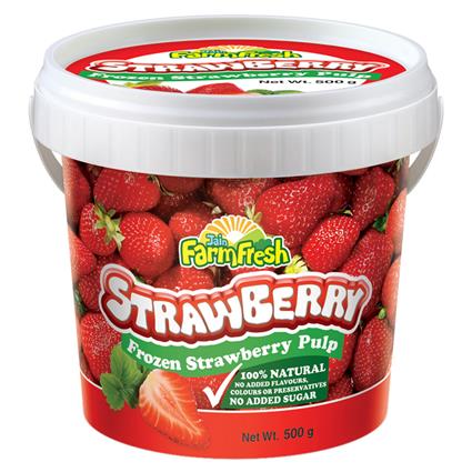Aamrus Frozen Strawberry Pulp, 500G Tub