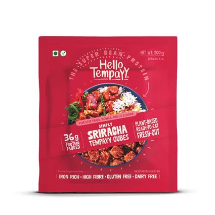 Hello Tempayy Simply Sriracha Tempeh Cubes, 200G