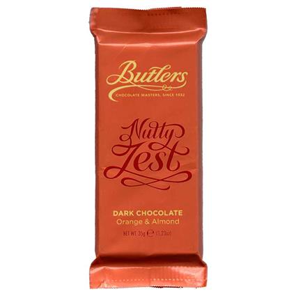 Butlers Orange & Almond Dark Chocolate Bar, 35G Pack