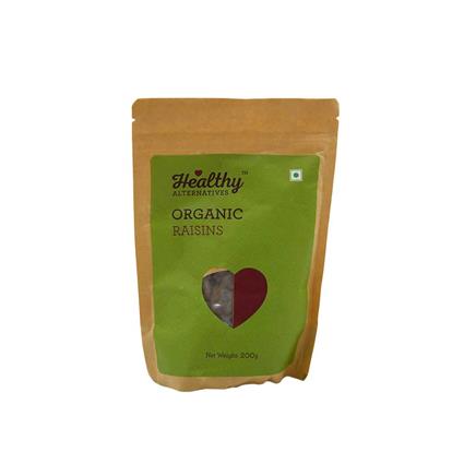 Healthy Alternatives Organic Raisins, 200G Pouch