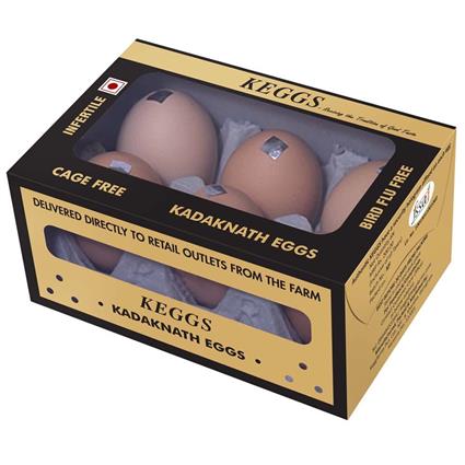 Keggs Cage Free Kadaknaath Eggs 6Pc Box