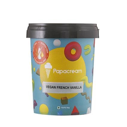 Papacream Ice Cream - Vegan French Vanilla Tub 500Ml
