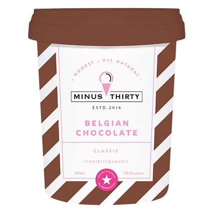 Minus 30 Ice Cream - Belgian Chocolate Tub 352 Ml