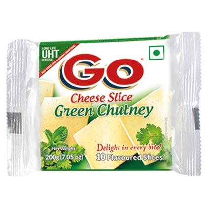 Go Cheese Slice Green Chutney, 200G Pouch