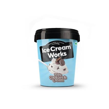 Ice Cream Works Ice Cream - Triple Cookies N Cream Tub 450Ml