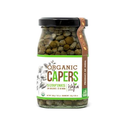 Organic Capers Surfines In Brine 130 Gm