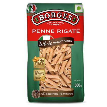 Borges Whole Wheat Penne Rigate, 500G Pouch