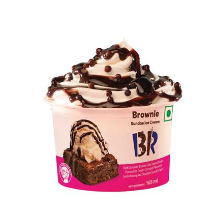 Baskin Robbins Ice Cream -  Fudge Browine Sundae Tub 165 Ml