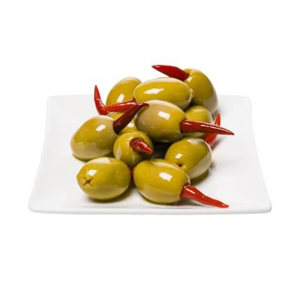 Garlic Stuffed & Herb Marinated Green Olives