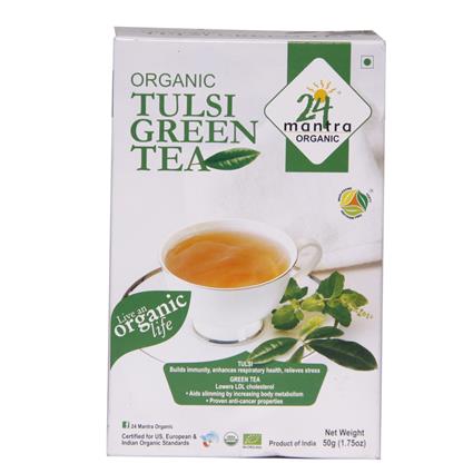 Organic Tulsi Green Tea - 24 Mantra Organic