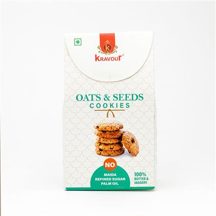 Kravour Oat & Seed Jaggery Cookies 150Gm