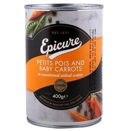 Epicure Petits Pois And Whole Baby Carrot 400G Can