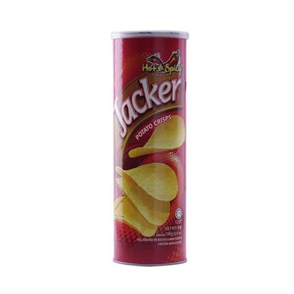 Jacker Potato Crisps Hot & Spicy Flavour 160G Jar