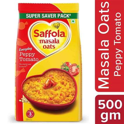 Saffola Peppy Tomato Biyani Cut, Oats, 500G Pouch