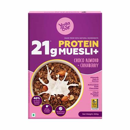 Yogabar 21G Protein Muesli Choco Almond + Cranberry