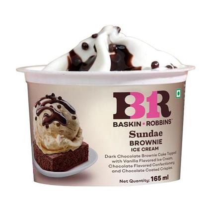 Baskin Robbins Ice Cream -  Fudge Browine Sundae Tub 165 Ml