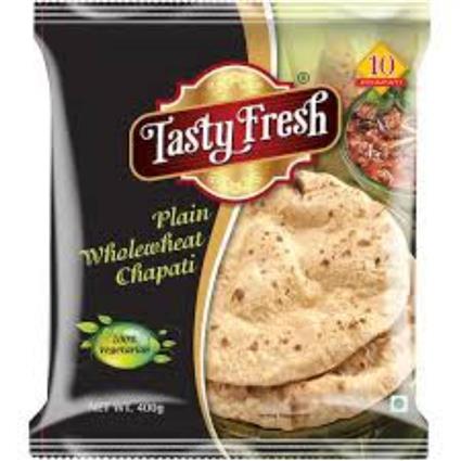 Tasty Fresh Whole Wheat Plain Chapati 400G Bag