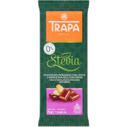 Trapa Stevia Milk Choc Crnchy Rice 75G