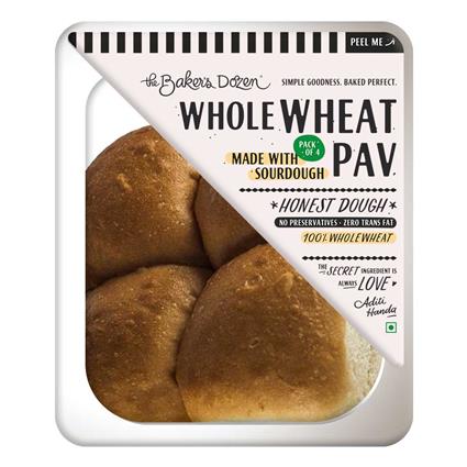 The Bakers Dozen Whole Wheat Pav 220G Pack (4Pc)